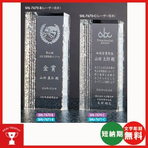 画像: 表彰楯　SHL7670：勤続表彰・企業表彰・代理店表彰・周年記念・竣工記念・表彰用品にオススメのレーザー彫刻表彰楯